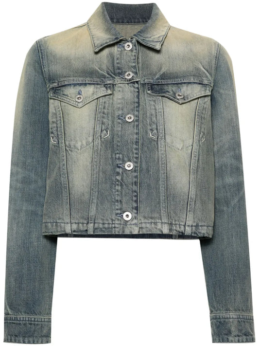 Logo-Embroidery Denim Jacket