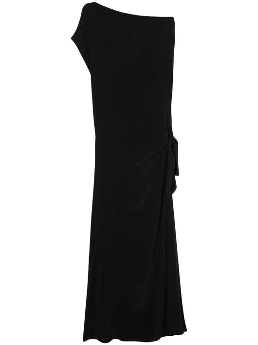 Cowl-Neck Silk Dress