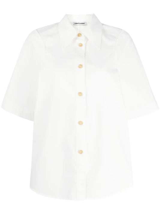 Pointed-Collar Cotton Shirt
