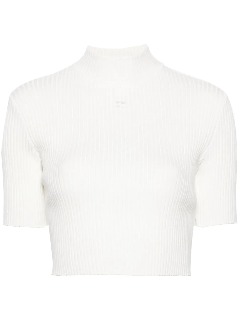 Mock-Neck Ribbed Top