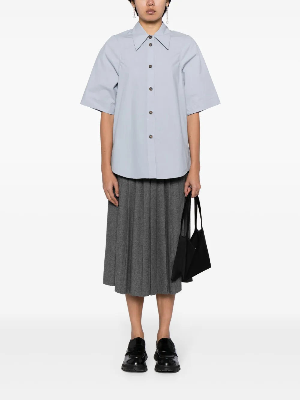 Pointed-Collar Cotton Shirt