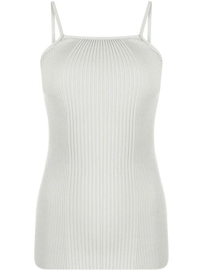 Halterneck Ribbed Tank Top