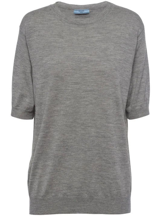 Triangle-Logo Cashmere Knitted Top
