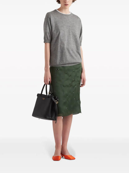 Triangle-Logo Cashmere Knitted Top