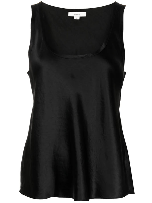 Scoop-Neck Satin Tank Top