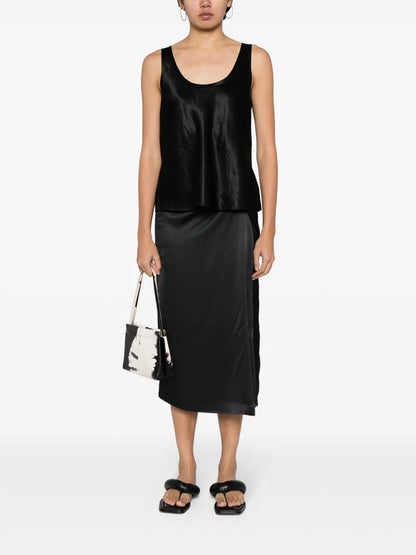 Scoop-Neck Satin Tank Top