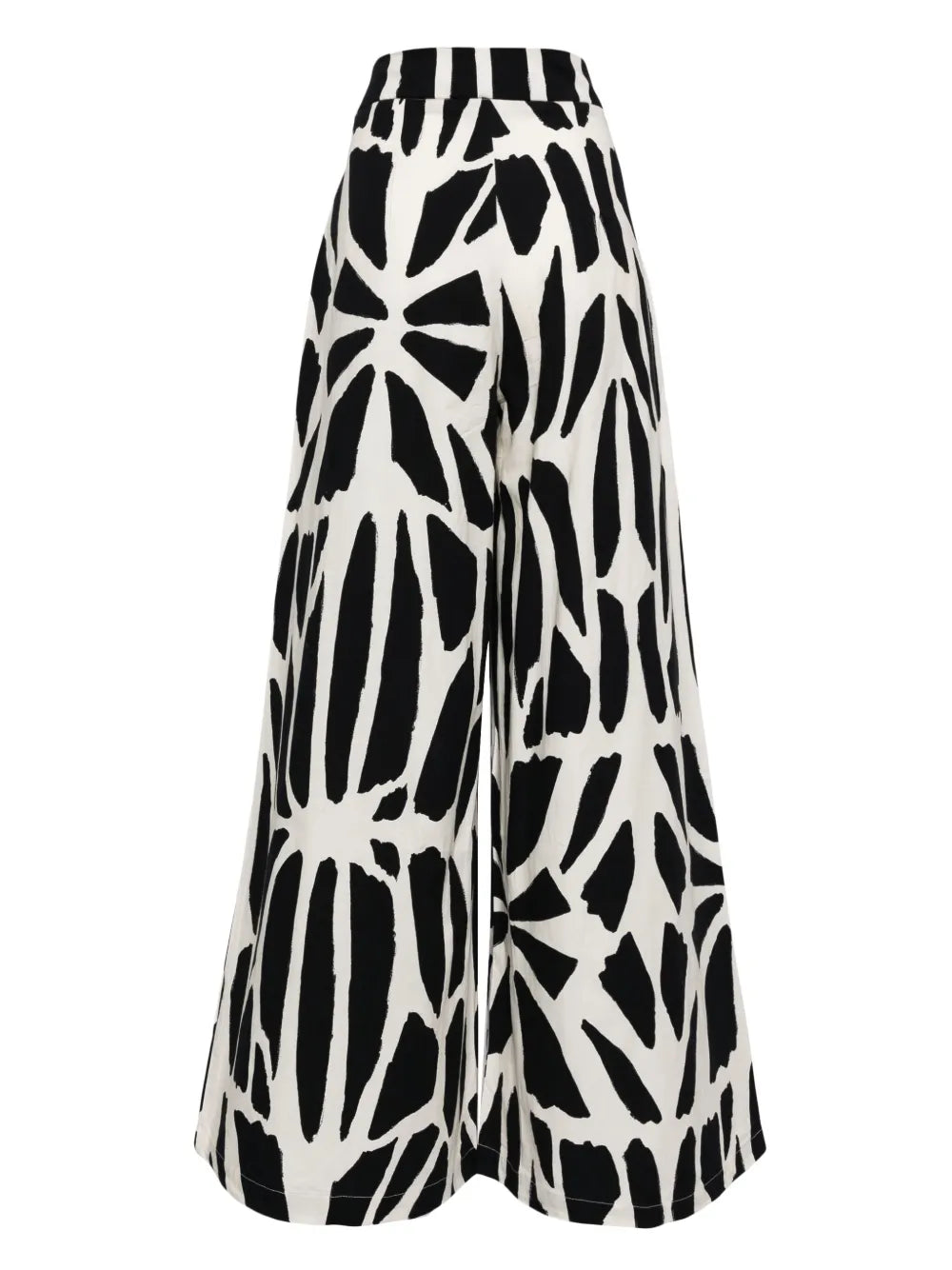 Graphic-Print Wide-Leg Cotton Trousers