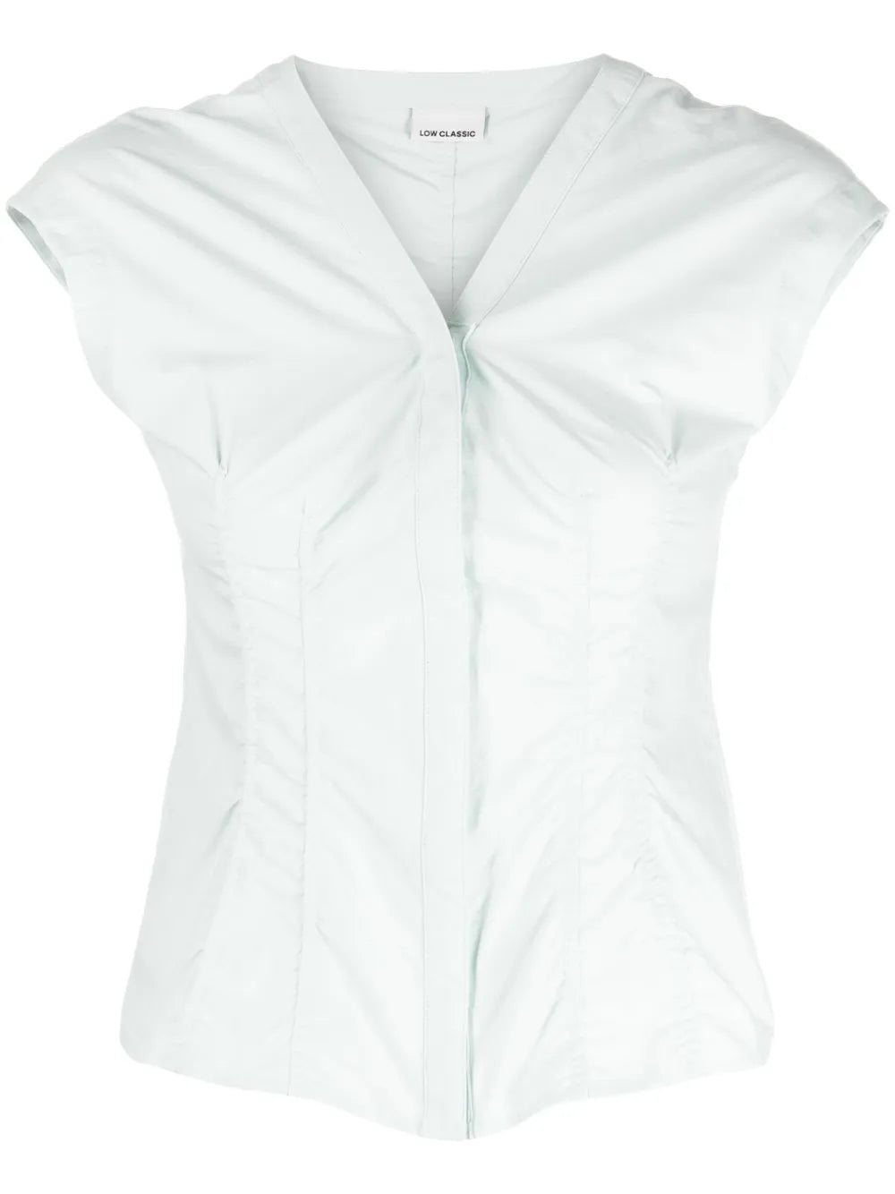 Cap-Sleeved Cotton Shirt