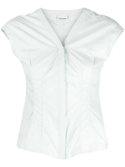 Cap-Sleeved Cotton Shirt