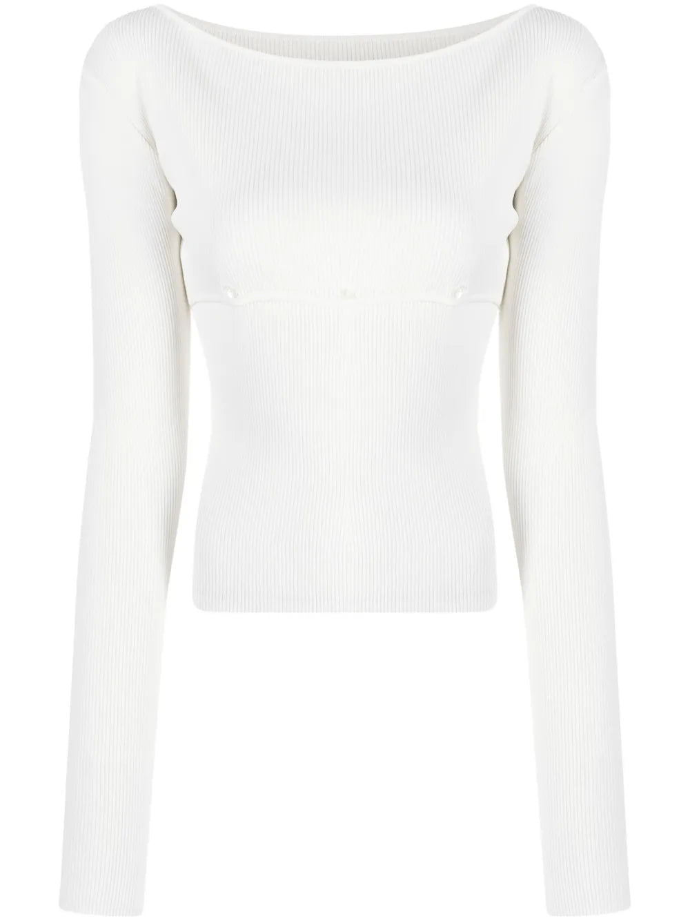 Boat-Neck Ribbed Jumper