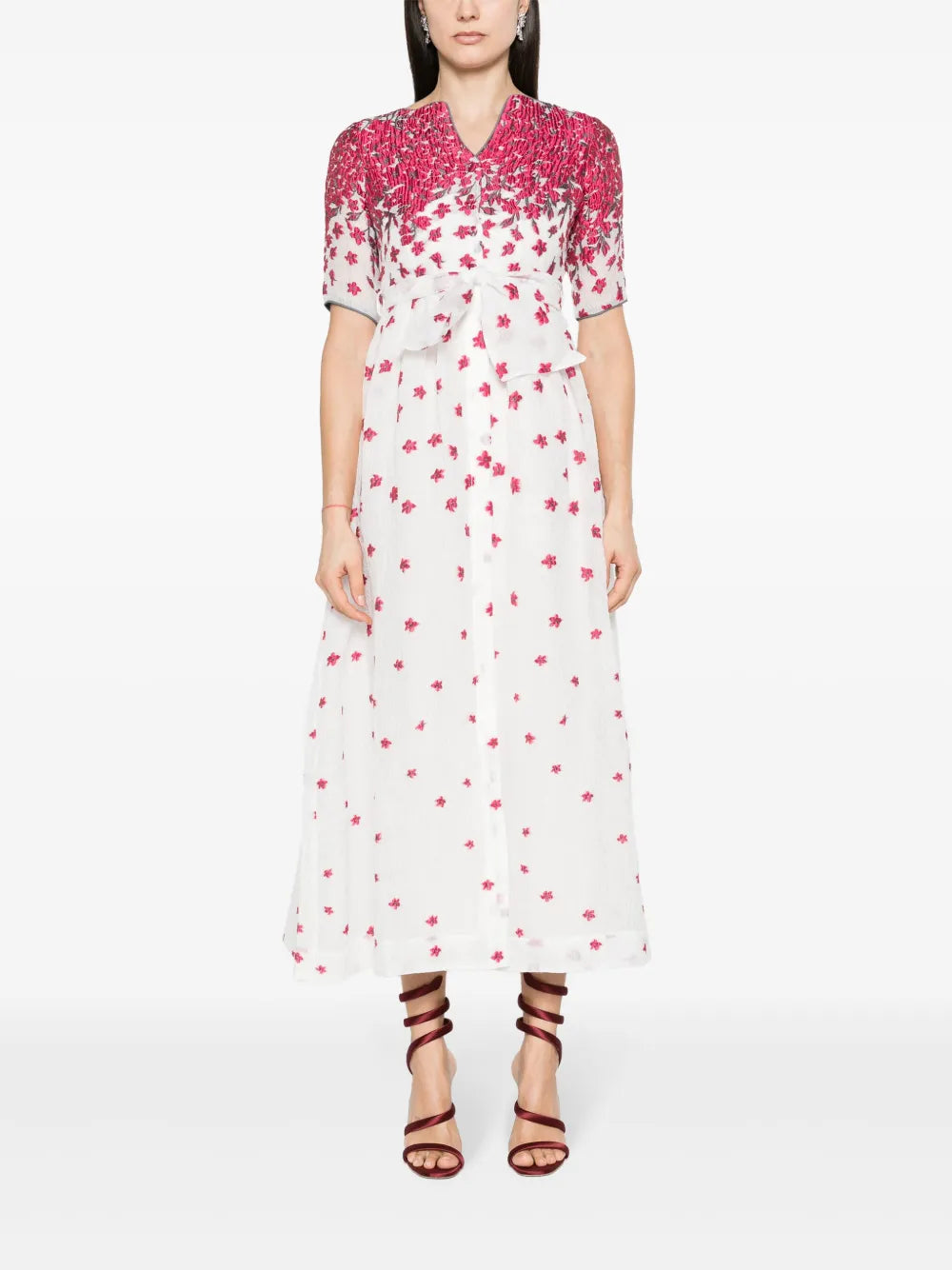 Lobelia Floral-Jacquard Maxi Dress