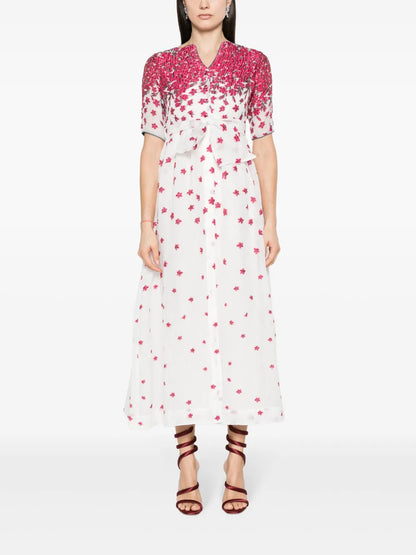 Lobelia Floral-Jacquard Maxi Dress