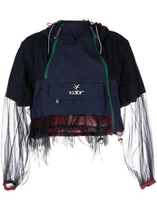 Logo-Print Hooded Blouson Jacket