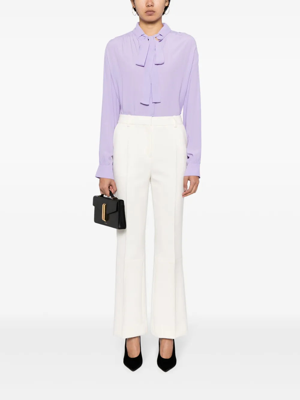 Tailored Cotton-Blend Flared Trousers