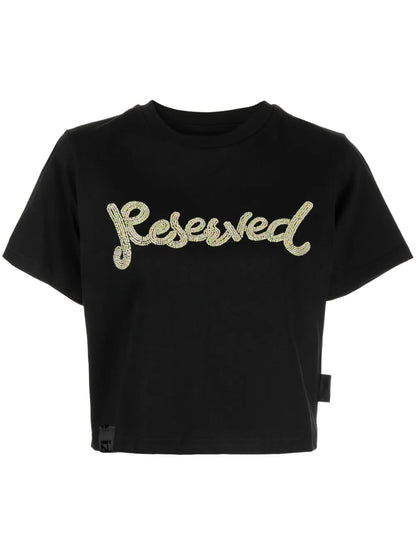 Reserved Beaded Cropped T-Shirt