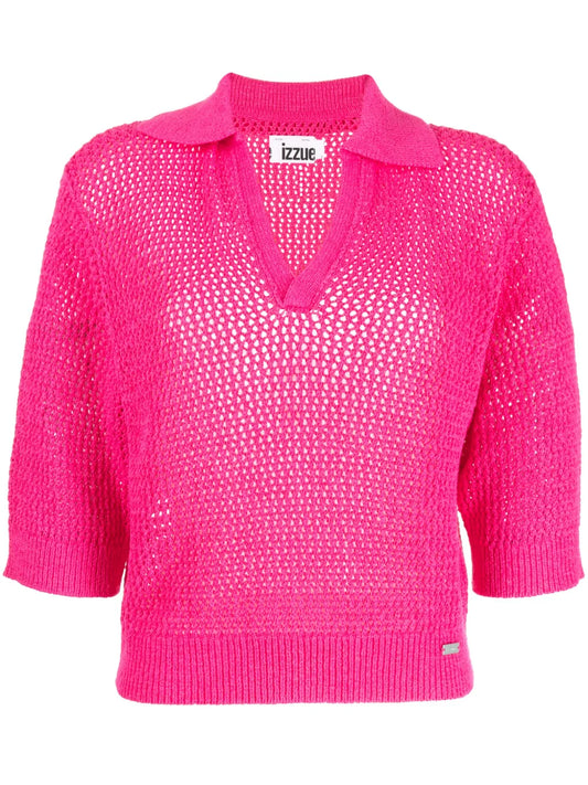 V-Neck Crochet Jumper