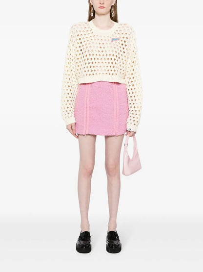 Open-Knit Cropped Jumper