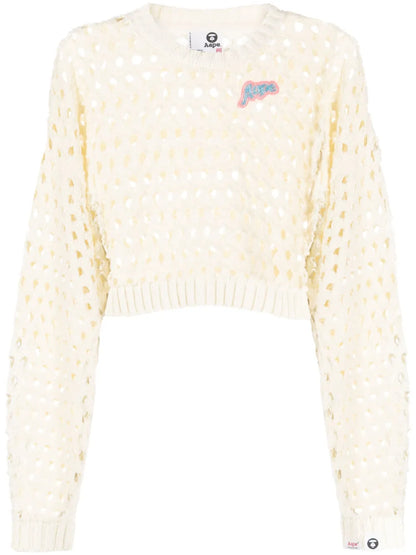 Open-Knit Cropped Jumper