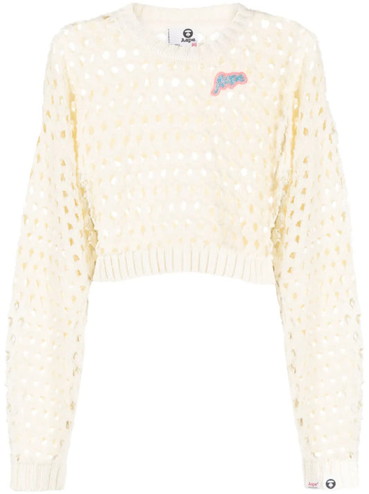 Open-Knit Cropped Jumper