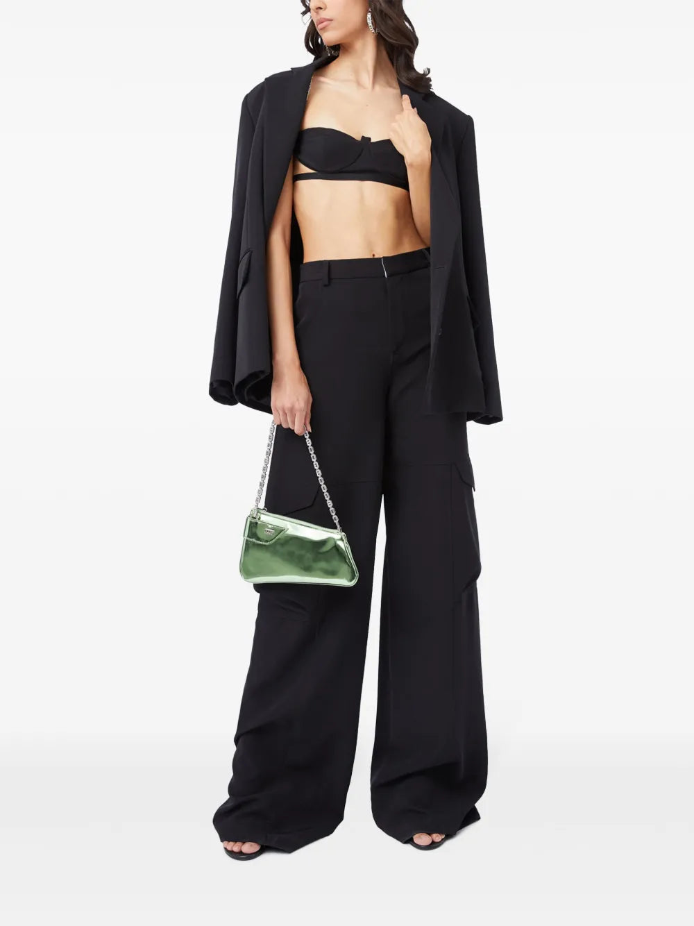 Logo-Chain Bra Top