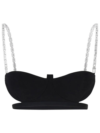 Logo-Chain Bra Top