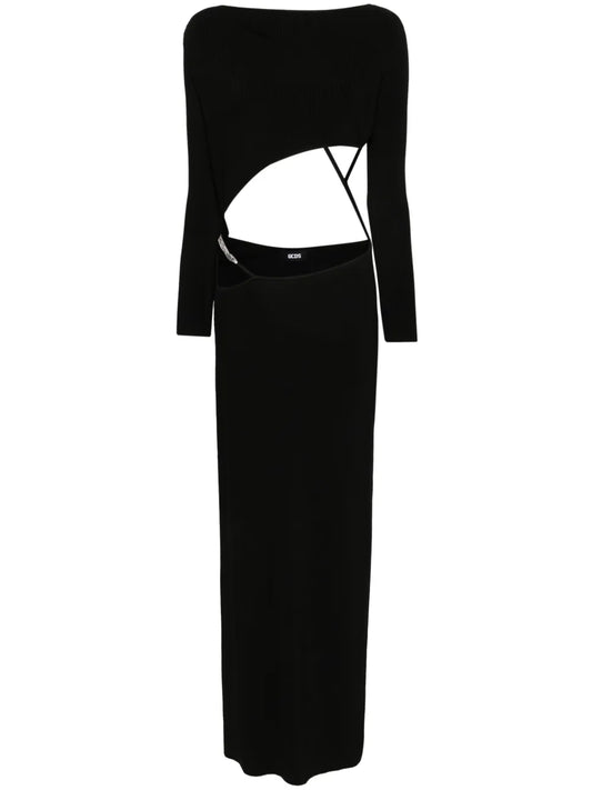 Asymmetric Ribbed Maxi Dress