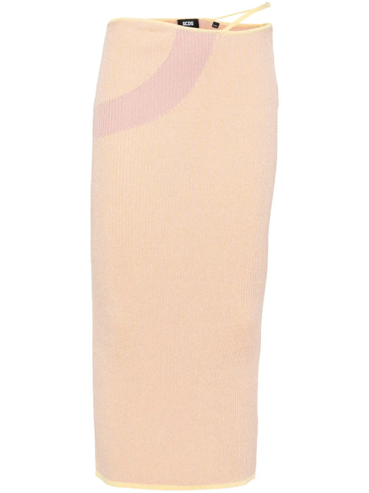 Comma Logo-Plaque Ribbed Skirt