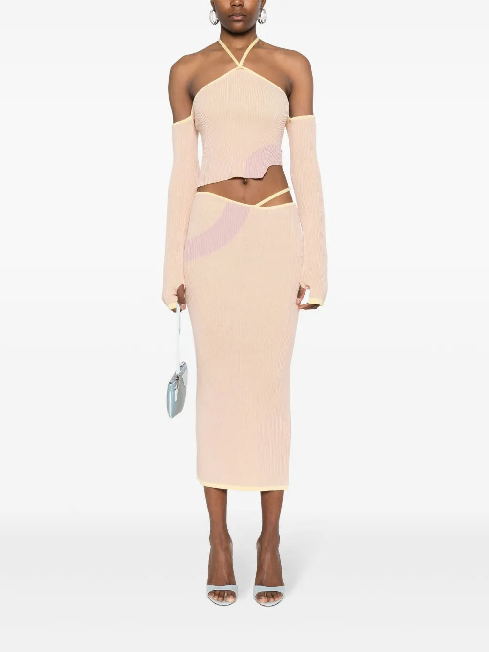 Comma Logo-Plaque Ribbed Skirt
