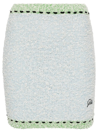 Logo-Embroidered Bouclé Mini Skirt