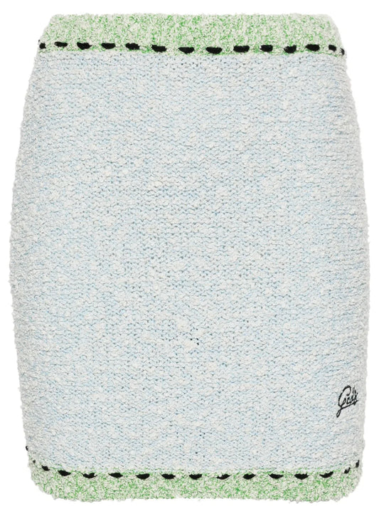 Logo-Embroidered Bouclé Mini Skirt