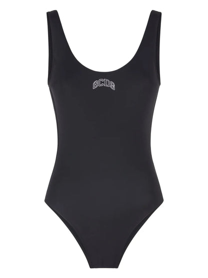 Logo-Print Low-Back Swimsuit