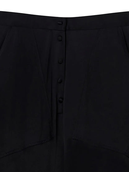 Panelled Satin Tapered Trousers