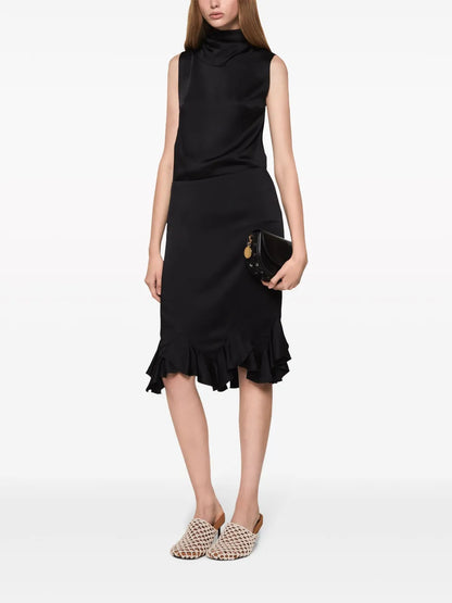 Scarf-Collar Sleeveless Top
