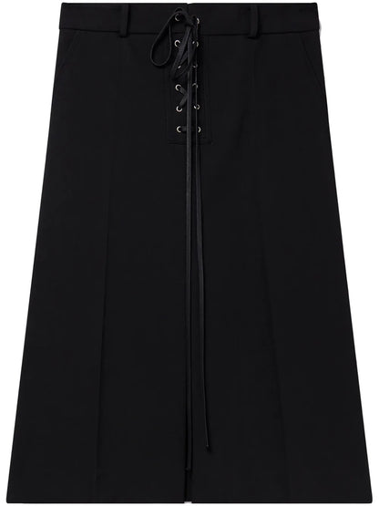 A-Line Wool Midi Skirt