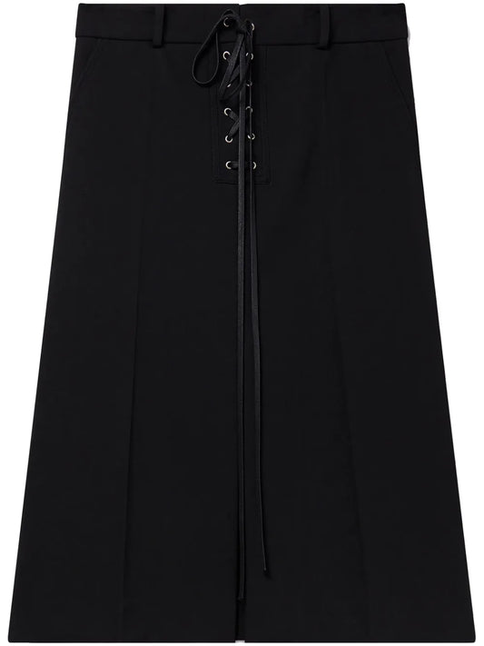 A-Line Wool Midi Skirt