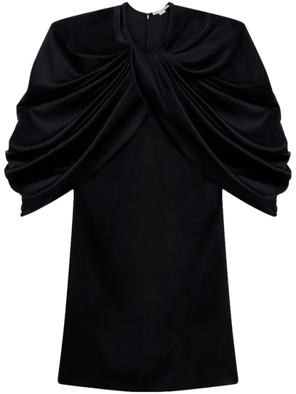 Draped Satin Mini Dress