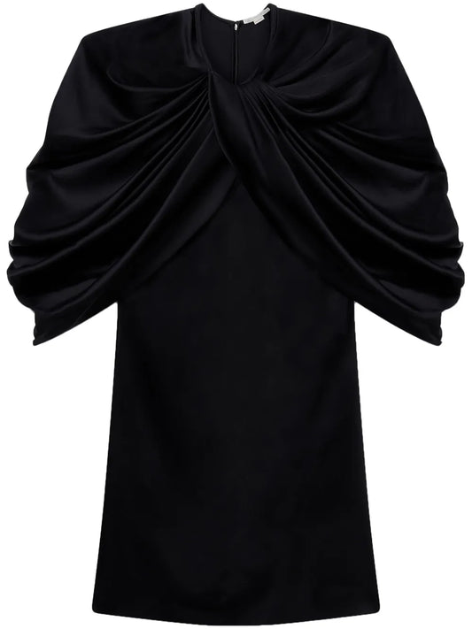 Draped Satin Mini Dress