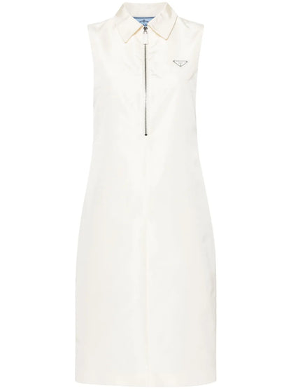 Logo-Appliqué Faille Dress