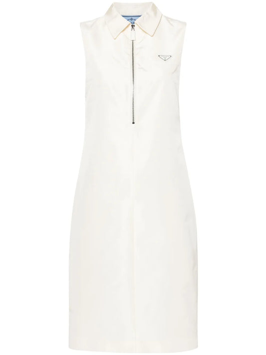 Logo-Appliqué Faille Dress