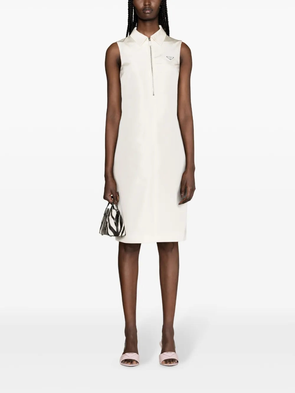 Logo-Appliqué Faille Dress