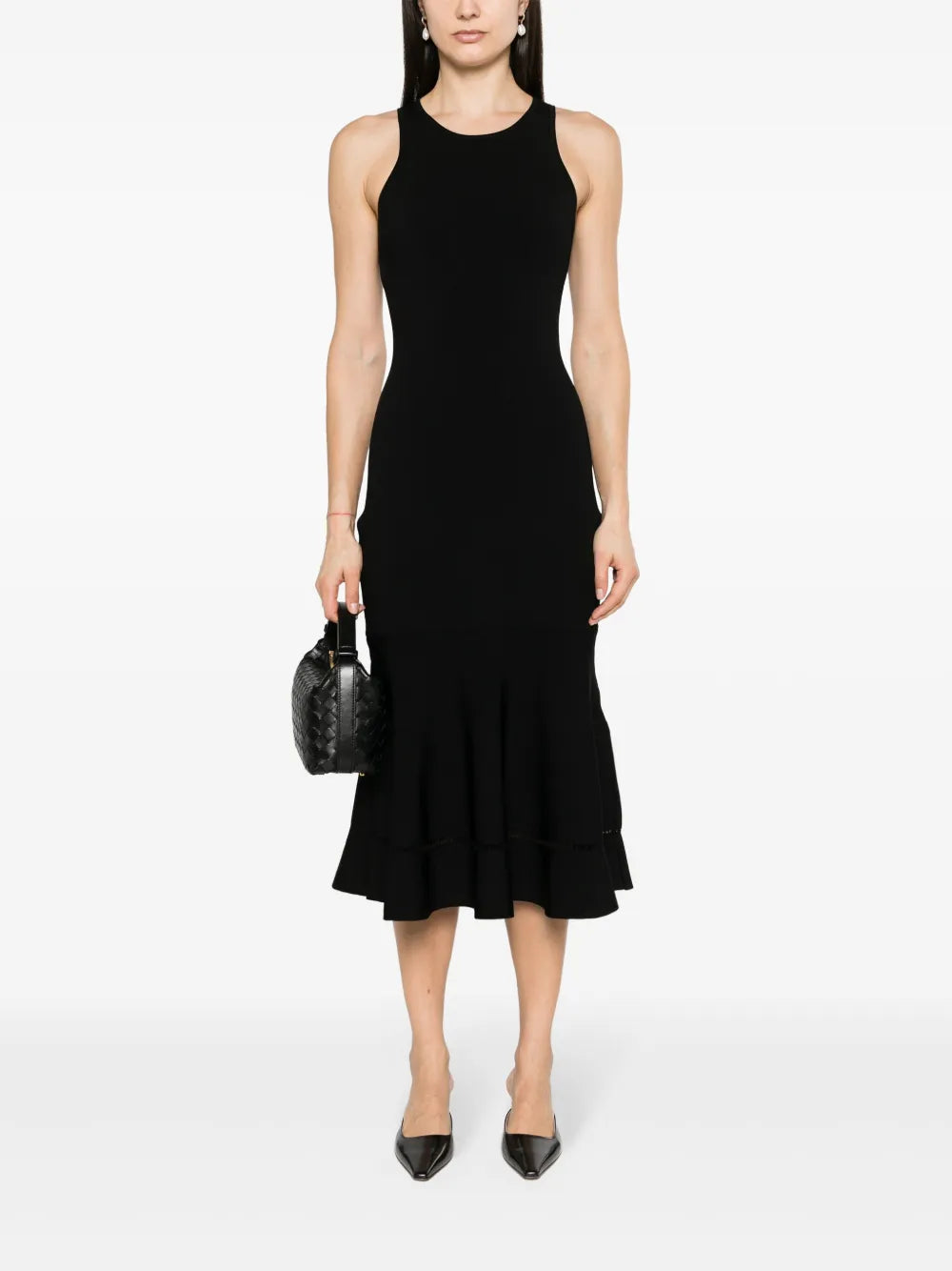Flared-Hem Midi Dress