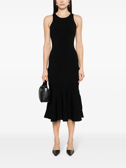 Flared-Hem Midi Dress