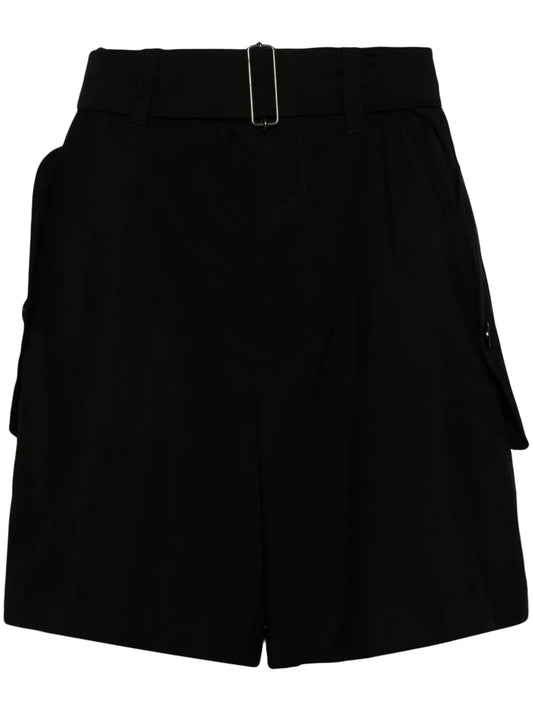 Belted High-Waisted Shorts
