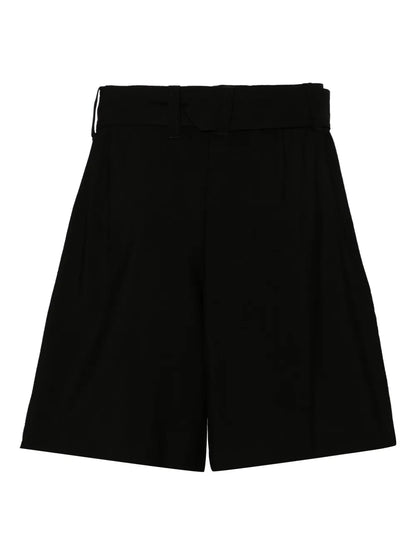 Belted High-Waisted Shorts