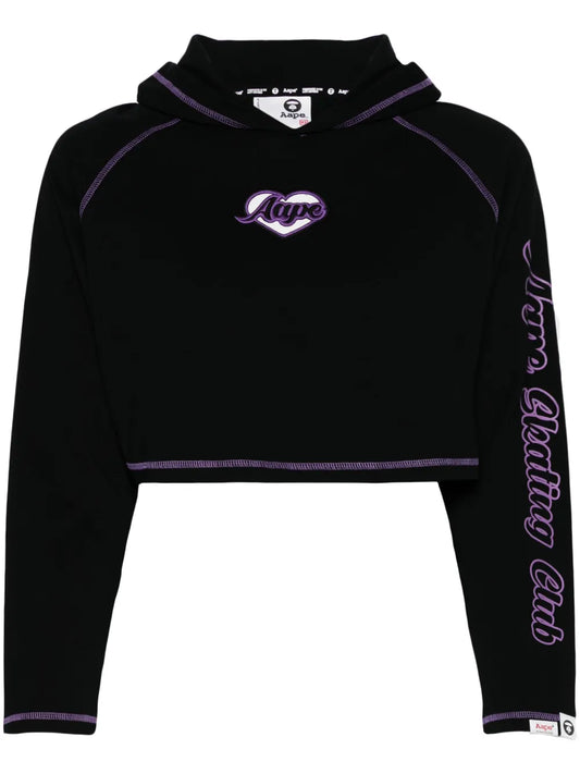 Heart Logo-Embroidered Cotton Hoodie