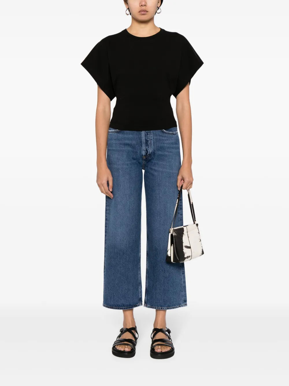 Ren Jean High-Rise Cropped Jeans