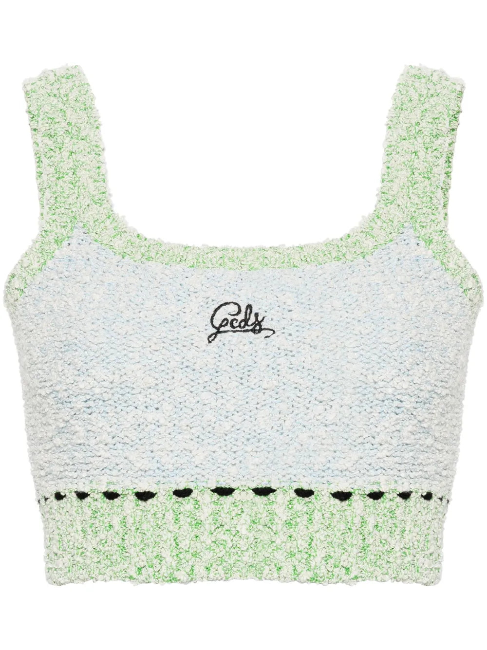 Logo-Embroidered Bouclé Cropped Top