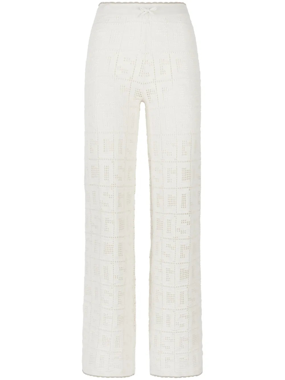 Monogram Crochet-Knit Trousers