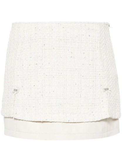 Tweed Layered Mini Skirt