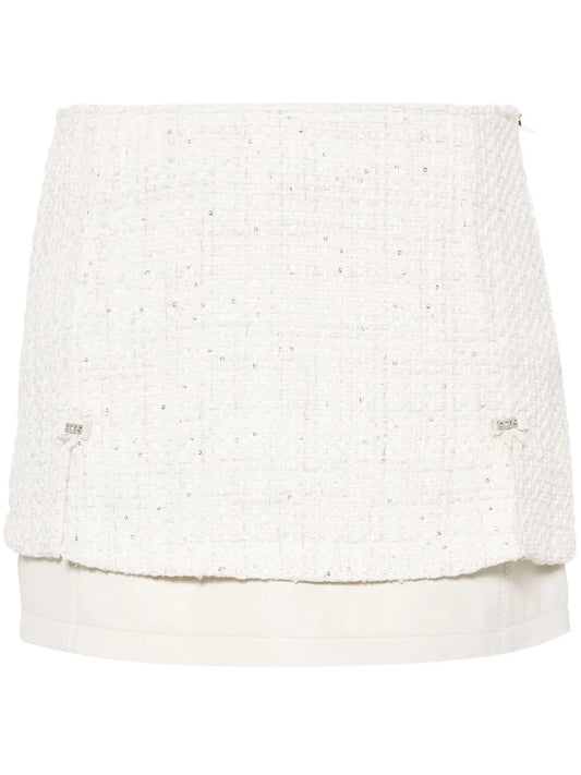 Tweed Layered Mini Skirt